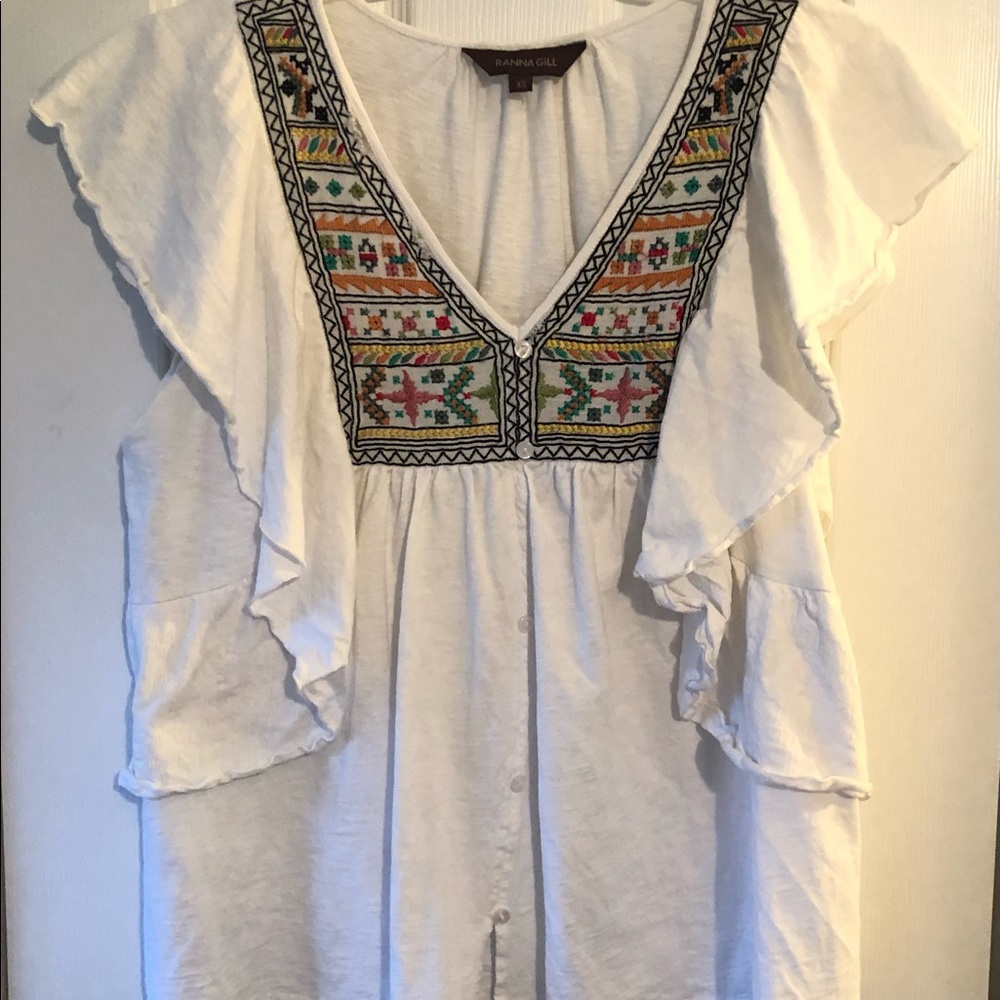 Sleeveless Boho Style Blouse Size XS